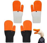 Winter Cute Goose Mittens, Extra Thick Fleece-Lined Knitted Duck Gloves Cozy Full-Finger Mittens Novelty Cold-Weather Gift for Women & Big Kid