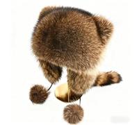 Winter Cute Raccoon Plush Hats,Raccoon Hat with Tail, Cute Raccoon Tail Cap, Soft Warmer Cap,Windproof Commute Hat,Furry with Tail.