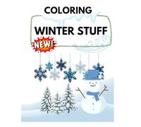 winter cute stuff and easy coloring book: Easy and lovely things