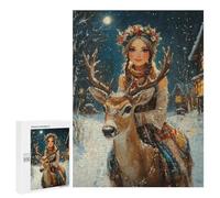 Winter Deer Ride Puzzle 1000 Teile Schwer Puzzle Spielzeug Lernspiel Impossible Herausforderungsspielzeug Für Erwachsene Kinder 500 PCS