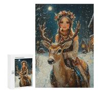 Winter Deer Ride Puzzle 1000 Teile Schwer Puzzle Spielzeug Lernspiel Impossible Herausforderungsspielzeug Für Erwachsene Kinder 300 PCS