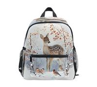 Winter Deer Toddler Backpack, Boy Backpack Preschool Bag Kindergarten Schoolbag Nursery Travel Bag for Girl