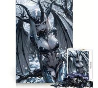 Winter Demon Girl with Wings 1000 Pieces Jigsaw Puzzles for Adults Sharp Memory Serene Escape Neat Edges Ideal Present (38x52cm)