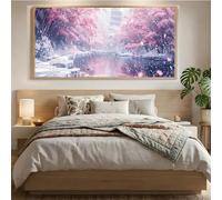 Winter Diamond Art Kits Adults,12x24 inch Large Diamond Painting Kits for Adults, 5D Crystal Art Full Drill, Flower Dimond Dots Paintings, DIY Cross Stitch Embroider Crafts Kits, Wall Deco Gift Mq-125