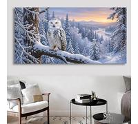 Winter Diamond Art Kits Adults, 5D Diamond Painting Owl DIY Square Full Drill Crystal Art Kits for Adults Beginners, Rhinestone Arts and Crafts for Home Wall Decor, Gifts for Women, 60x120cm, Cod-406