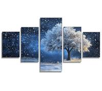 Winter Diamond Art Kits Adults Diamond Painting Tree 5 Pack, DIY Full Square Drill Gem Art for Adults Craft Kits for Kids, 5D Rhinestone Mosaic Kit for Home Wall Decor, Gift Ideas 48x100in, Model554