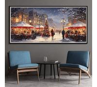 Winter Diamond Art Kits Adults, DIY 5D Large Diamond Painting Street Scene Crystal Art Kits 19.7 x 39.4 Inch, Embroidery Cross Stitch Canvas Painting by Numbers for Home Wall Decor Gifts (RD224)