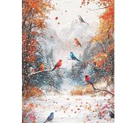 Winter Diamond Painting Bird Diamond Art Kits Adults, DIY Full Drill Crystal Arts and Crafts for Adults Beginners, 5D Dimond Art Canvas Painting for Home Wall Decor, Gifts for Women 12x16 Inch 0Y-21