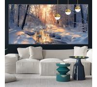 Winter Diamond Painting Kits for Adults 23x47inch Diamond Art Forest Painting by Numbers for Children with Full Square Drill Accessories, Crystal Arts and Crafts Cross Stitch Pictures, Gifts y-w182