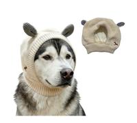 Winter Dog & Cat Fluffy Warm Cap, Quiet Covers Pet Hoods Wrap,Dog Ear Muffs Hat - Warm Knit Winter Hat with Ear Warmers for Medium & Large Dogs&Cats (Beige)