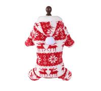 Winter Dog Christmas Jumpsuit Clothes Warm Plush Pet Pajamas for Small Medium Dogs Cats Overalls Puppy York Chihuahua Onesies