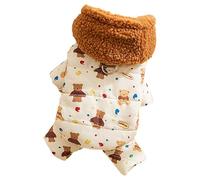 Winter Dog Coat, Warm Dog Jacket Soft Cat Coat Hooded Design - Winter Dog Jacket with Pull Buckle, Puppy Sweater for Daily Walks, A