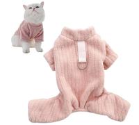 Winter Dog Coat with Back Lead Clip,Thick Warm Fleece Lined Jacket for Small Winter Warm Dog Clothes Cosy Fleece Pet Jumpsuit,Sot Plush Puppy Onesie for Cats and Small Dogs (Pink, M)