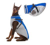 Winter Dog Coats Dogs Jacket for Cold Weather Soft Winter Coat Windproof Warm Dog Jacket Dog Snowsuit Waterproof Pet Dog Harness Vest for Small Medium Extra Large Dogs(Blue,S)