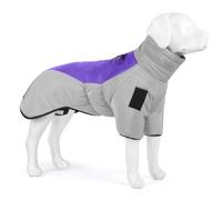 Winter Dog Coats Dogs Jacket for Cold Weather Soft Winter Coat Windproof Warm Dog Jacket Dog Snowsuit Waterproof Pet Dog Harness Vest for Small Medium Extra Large Dogs(Grey-Purple,4XL)
