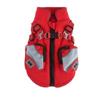Winter Dog Coats Dogs Jacket for Cold Weather Soft Winter Coat Windproof Warm Dog Jacket Dog Snowsuit Waterproof Pet Dog Harness Vest for Small Medium Extra Large Dogs(DZ271-Red,L)