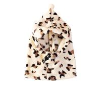 Winter Dog Hat, Cat Ear Cover, and Warm Leopard Print Dog Snood Collar, Cute Pet Net with Drawstring, Hat