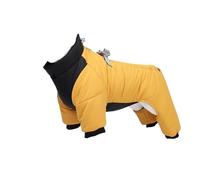 Winter Dog Jacket, Waterproof Warm Jumpsuit For Small Dogs, Reflective Hooded Coat With D-Ring For French Bulldog(Yellow,Medium)
