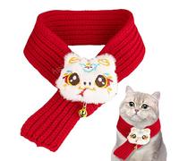 Winter Dog Scarf,New Year Dog Scarves | Pet Scarf with Snake Head, Red Scarf for Cats, Warm Dog Scarf, Festive Suit, Knitted Scarves