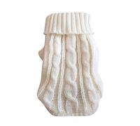 Winter Dog Sweater - Warm Woolly Knit Pet Jumper for Small & Medium Dogs (Chihuahua, Yorkie) & Cats | Soft Fleece-Lined Dog T-Shirt | Cozy Autumn/Winter Pet Clothes UK(White,XXL(4-7.5kg))