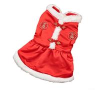 Winter Dog Tang Suit with Plush Material, Chinese Qipao Costume for Small and Medium Dogs and Cats, Warm and Comfortable Clothing for Celebrations (H)