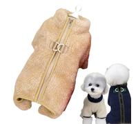 Winter Dogs Jumpsuit Coat with Back Zipper, Dog All in One Suit with Legs, Fleece Dog Coat with D-Ring Harness, Winter Warm Coats & Jackets for Small Dogs (Khaki,XL)