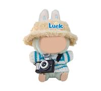 Winter Doll Outfit Knit Sweater And Plush Hat Doll Clothes Set For Anime Figure 17cm Sitting Dressingup Props Anime Plush Hat Sweater Set