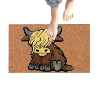Winter Doormat - Highland Cattle Blanket, Farm Animal Mat, Non-Slip Floor, Quick Drying Carpet|Creative Door Mats Kitchen Bathroom Entrance Home Season Carpet, Ideal for Indoor Flooring