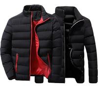 Winter Down Coat Jacket for Men Lightweight Warm Thicken Padded Outerwear Stand Collar Ski Hiking Travel Overcoat, Color8-2pack, XXL