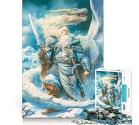 Winter Dragon Lord Jigsaw Puzzles 1000 Mental Focus Game Precision Cut Smooth Edges Meaningful Connection Building Game (38x26cm)