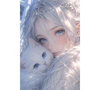 Winter Dreams: A Fantasy Anime Notebook featuring a Cute White Kitten | Aesthetic Winter Illustration Journal, College Ruled Lined Paper for Writing and Notes