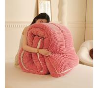 Winter Duvet - Thick Lamb Wool Quilt Extra Thick and Fast Warm Cashmere Fabric for Double Bed In Winter - Suitable for Autumn & Winter - Thick Warm Bed Blankets