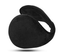 Winter Earmuff - Warm Ear Muffs Outdoor Around Foldable Adjustable Knited Unisex Ear Warmer Soft Ear Defender Winter (Black)(Size:L)