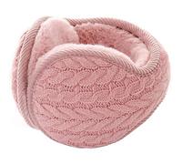 Winter Earmuff - Warm Ear Muffs Outdoor Around Foldable Adjustable Knited Unisex Ear Warmer Soft Ear Defender Winter (Pink)(Size:M)