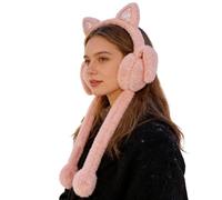 Winter Earmuffs | Warm Soft Plush Wrap,with Movable Rabbit Ears Animal Earmuffs - for Commuting, Outdoor, Running, Cycling, Fall, Snowboarding, Lady, Youth, Kids