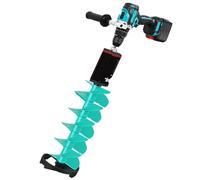Winter Electric Auger Kit with Locating Tip Floating Nylon Ice Breaking Spiral Drill Bit for Deep Water Thick Ice Layer