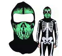 Winter Face Covering - 26x36cm Halloween Glowing Hood, Luminous Skull Balaclava , Windproof Ski Neck Warmer, Breathable Thermal Headwear | Cold Weather Equipment for Hard