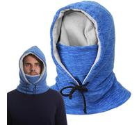 Winter Face Covering Hat | Thick Fleece Scarf with Adjustable Hood, Face and Neck Warmer with Drawstring Design, Wool Beanie for Outdoor Activities, Skiing, Mountain Climbing