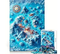 Winter Fantasy Map with Snowy Mountains Teenagers 1000 Piece Jigsaw Puzzle Focus Training Leisure Activity Tight Join Thoughtful Gift (50x75cm)