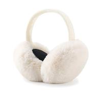 Winter Faux Fur Ear Warmers Cute Warm Foldable Outdoor Earmuffs For Women Girls - white - Large