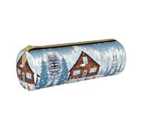 Winter Fawn Environmentally friendly cross-grain leather pencil case, lightweight and portable, suitable for daily use.