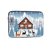 Winter Fawn Unisex Shockproof Laptop Sleeve, Made of high-Density Oxford Fabric, Convenient Zipper Opening
