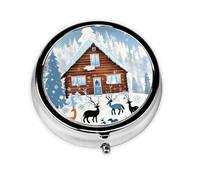 Winter Fawna Small Three-Compartment Medicine Box That Can Be Placed in Your Pocket Or Purse and Can Store Vitamins.