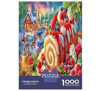 Winter Feast Scene 1000 Piece Christmas Candy Platter Jigsaw Puzzles for Puzzles 1000 Pieces Jigsaw for Adults for Adult Challenging Educational Games Adults Gifts 52x38cm/1000pcs
