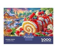 Winter Feast Scene 1000 Piece Puzzle Giant Sweet Roll in Town Paper Jigsaw for Focus And Relaxation, Ideal Family Entertainment And Home Decor 70x50cm/1000pcs