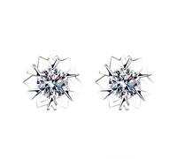 Winter Female Earrings Snowflake Stud Christmas Personality Earrings Piercing Earrings (White, One Size)