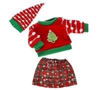 Winter Festive Sweater Skirt Set For 18/16 Inch Girl Dolls Hat Outfit Coat Hat Winter Christmas Outfit Festive