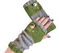 Winter Fingerless Gloves for Women Warm Gloves Adult's Outdoor Plus Velvet Thickening Gloves Ladies Embroidere Cable Knit Thermal Gloves Christmas Essentials Unisex Gloves for Cold Days Sale Clearance