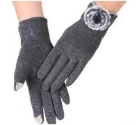 Winter Fleece Gloves Windproof Non-Slip Palm Smartphone-Compatible Black | Dense fleece lining traps heat reinforced double-stitched seams stretch-adaptive, 18-22cm