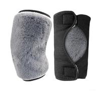 Winter Fleece Knee Warmers Thickened Double Layer Neoprene Support for Arthritis Pain Relief Joint Protection Brown Grey White(Gray)